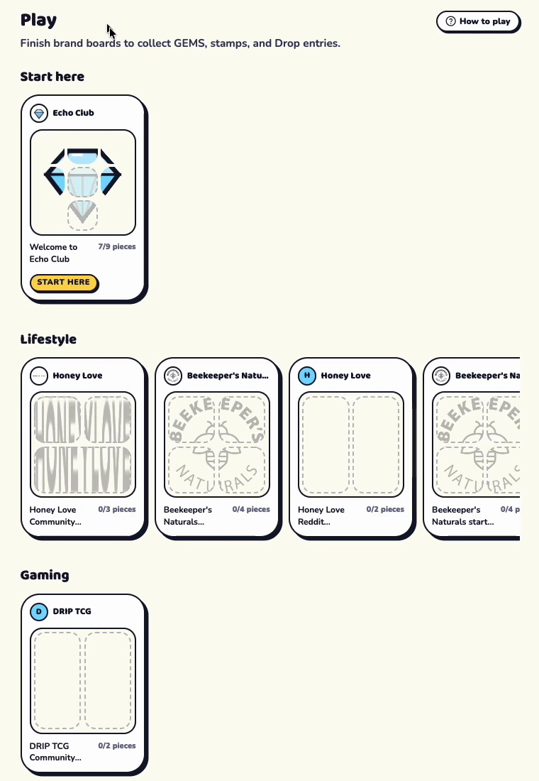 Creator platform task catalog