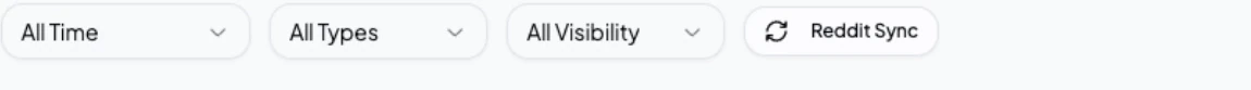 Reddit reporting filter controls