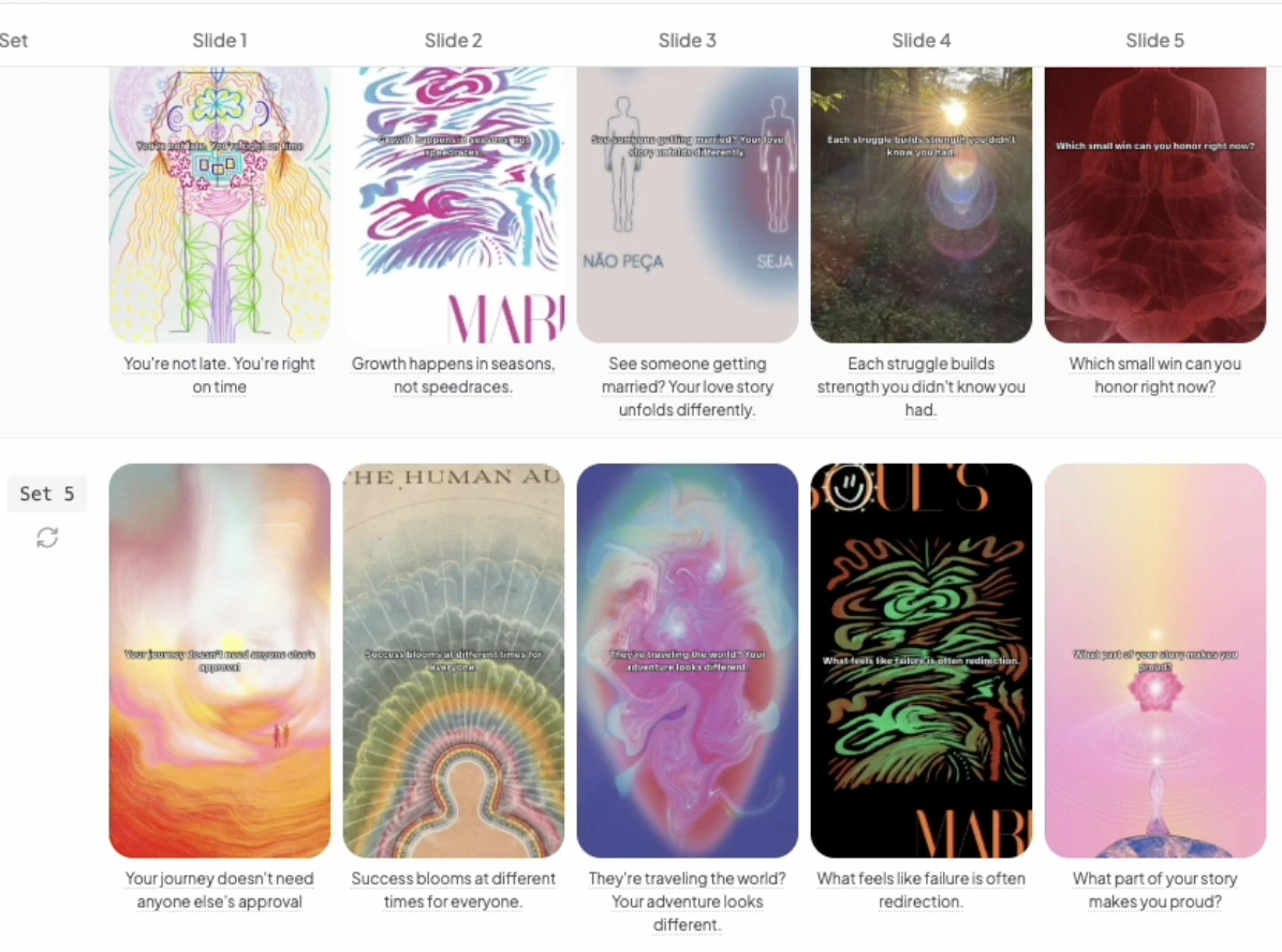 Slideshow variants presented for review
