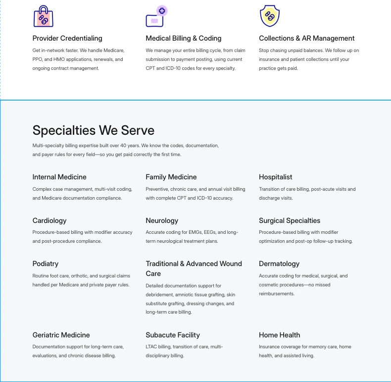Solutions Healthcare website canvas